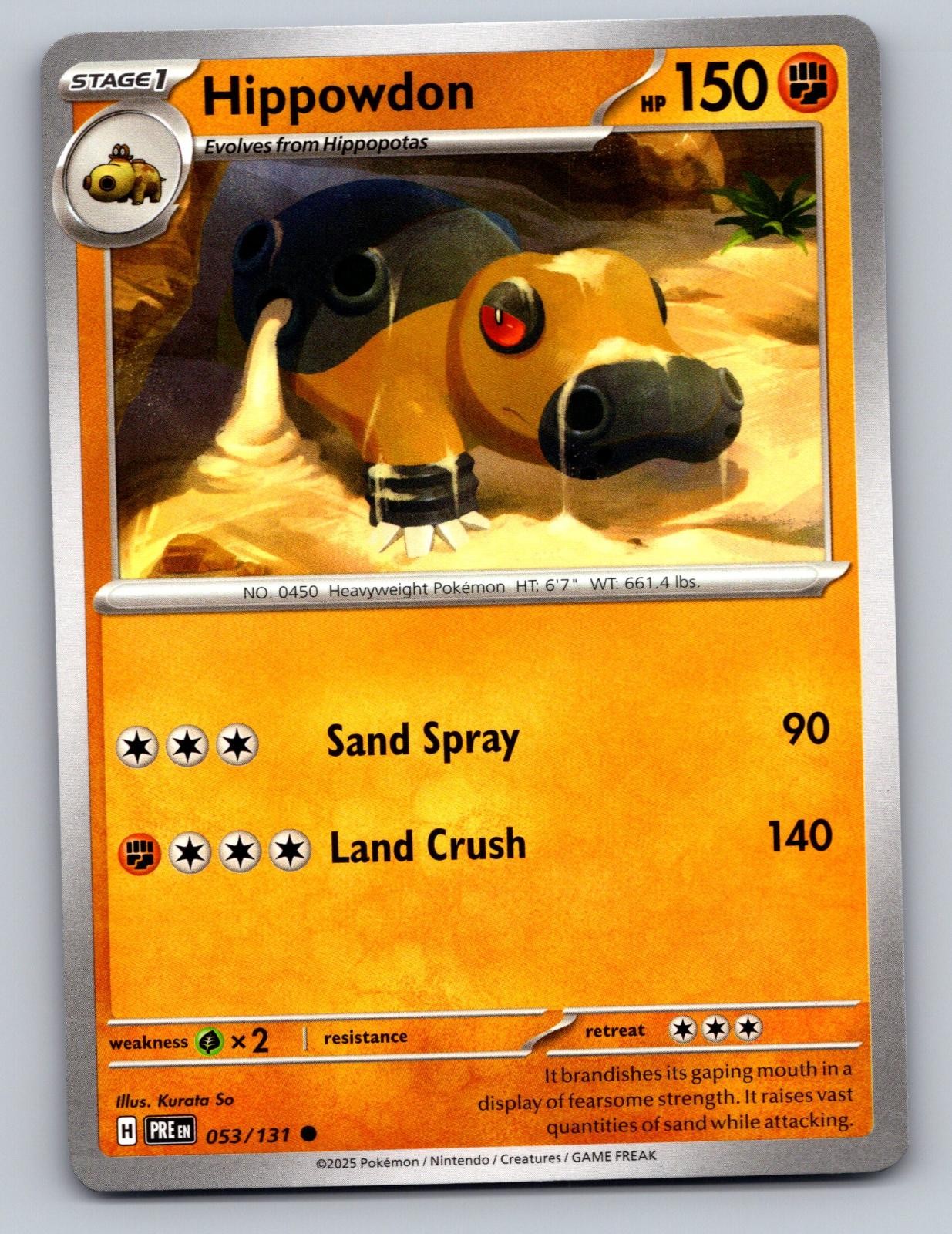 Hippowdon 053/131 Common Prismatic Evolutions Pokemon Near Mint