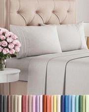 Cal King Size 4 Piece Sheet Set - Comfy Breathable Cooling Bed Sheets Set - ...