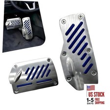 Non-slip Car Pedal Covers Premium Aluminum Alloy Automatic 2 Pcs Blue