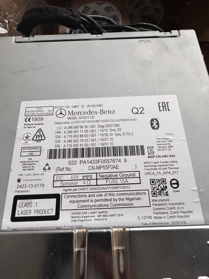 MERCEDES A CLASS STEREO RADIO HEAD UNIT A2469007119 W176 2012 - 2018 - Image 4 of 4