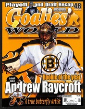 Andrew Raycroft Boston Bruins Signed 2004 Goalies World Magazine JSA 196870