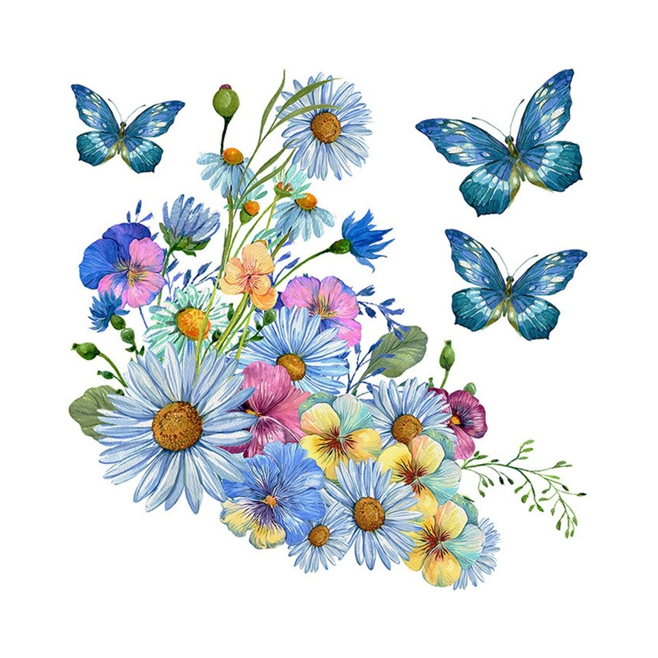 Sticker Floer Flowers Wall Sticker for wc Wall Sticker Backing 25*25cm Size PVC ...