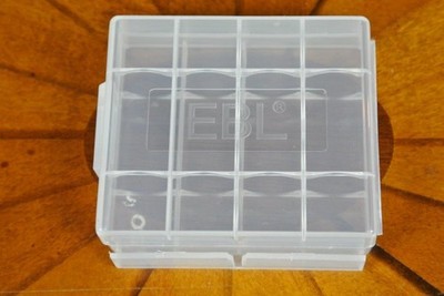 EBL Branded AA & AAA Battery Storage Case Holder Organizer Box Clear Plastic