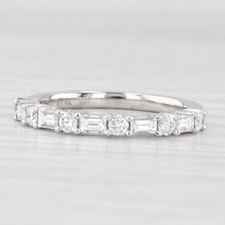 New 0.63ctw Diamond Wedding Band 14k White Gold Stackable Anniversary Ring 6.5