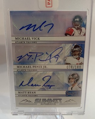2025 Select Summit No.SUA-ATL Michael Vick Matt Ryan Michael Penix Jr. Auto /100