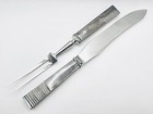 Georg Jensen Parallel Large 2-Piece Roast Carving Set Sterling Silver Estate 925 — photo 1