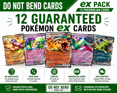 pokemon cards for free ebay ex Lot 12 Guaranteed Pokemon ex Cards NM English No Duplicates making it a collectible piece. eBay Live
