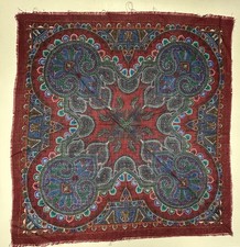 Vintage Challis By Berkshire Handkerchief Scarf Japan Floral Design Fringed