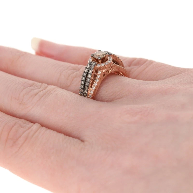 Rose Gold Diamond Ring - 14k Round Brilliant Cut 1.00ctw Halo - Image 4 of 4