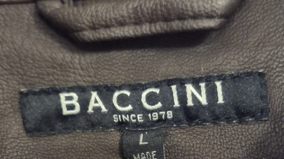 Baccini Ladies Brown Leather Jacket Size Large - Image 3 of 4