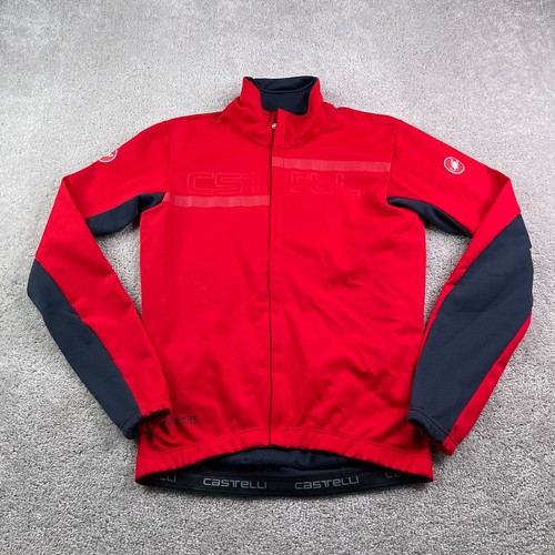 Castelli Cycling Jacket Mens Large Red Transition 2 Gore Tex Soft Shell Full Zip