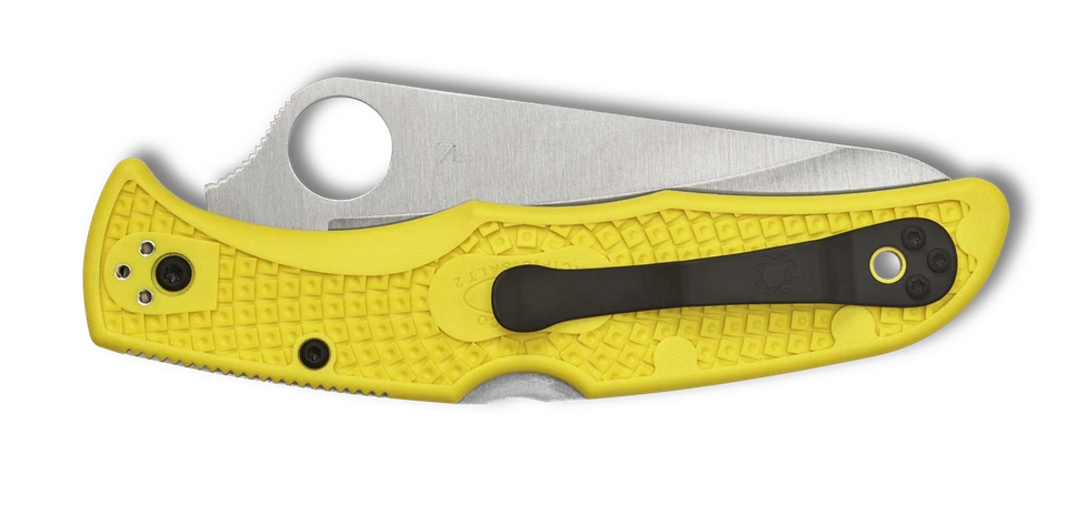 Spyderco Knives Pacific Salt 2 Lockback Yellow FRN Serrated H2 Stainless C91SYL2 - Image 2 of 4