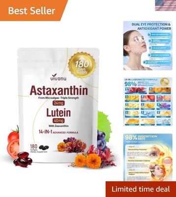6- Supply of Astaxanthin 24mg & Lutein 40mg Softgels for Daily Wellness