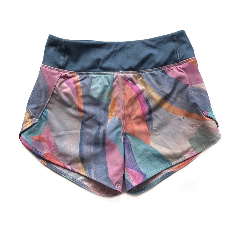 Girls XS 6 Athleta Girl Run the World 3" Shorts Multicolor Zipper Pocket