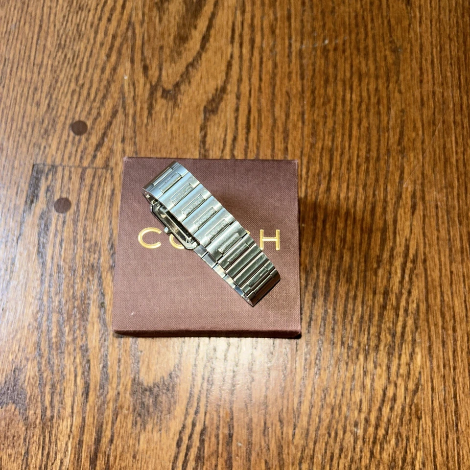 Coach Bold Rectangular Stainless Steel Watch - Image 4 of 4