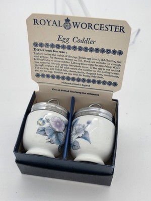 Royal Worcester Egg Coddler Set In Original Box Made-England Porcelain-SWEET!!!