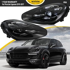 LED Projector Headlight For Porsche Cayenne 2015-2017 Xenon Head Lamps DRL Pair