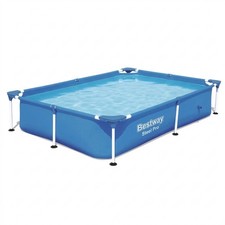 Bestway Steel Pro Frame Pool Rectangular 221x150x43 cm Blue Easy Setup