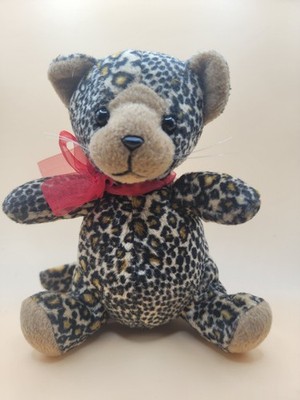 Unique Leopard Animal Print 5'' Plush Stuffed Teddy Bear Galerie Cheetah Toy Cat