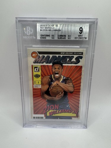 ZION WILLIAMSON 2019-20 DONRUSS NET MARVELS SP ROOKIE PELICANS RC BGS 9 RC