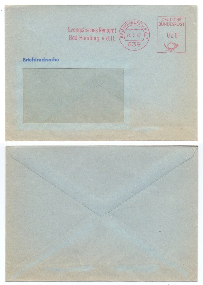 128087 - Freistempel: Evangelisches Rentamt Bad Homburg v.d.H. - 24.5.1967 - Bild 1 von 1