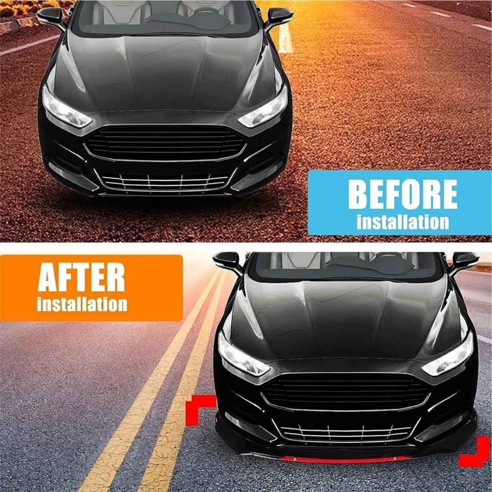 FOR JAGUAR XF 2009-2022 Front Bumper Lip Spoiler Splitter Body Kit Black Red Foto 4 de 4