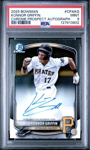 Konnor Griffin 2025 Bowman Chrome  Prospect Auto  PSA9