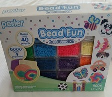 Perler Bead Fun Fused Bead Kit 8000 Beads 4 Pegboards. Makes over 40 Projects