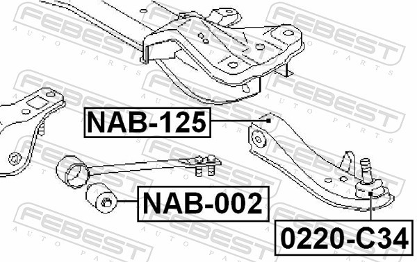 Fits FEBEST NAB-125 FRONT LEVER SILENT BLOCK NISSAN STAGEA WC34 1996. ⭐UK Stock⭐