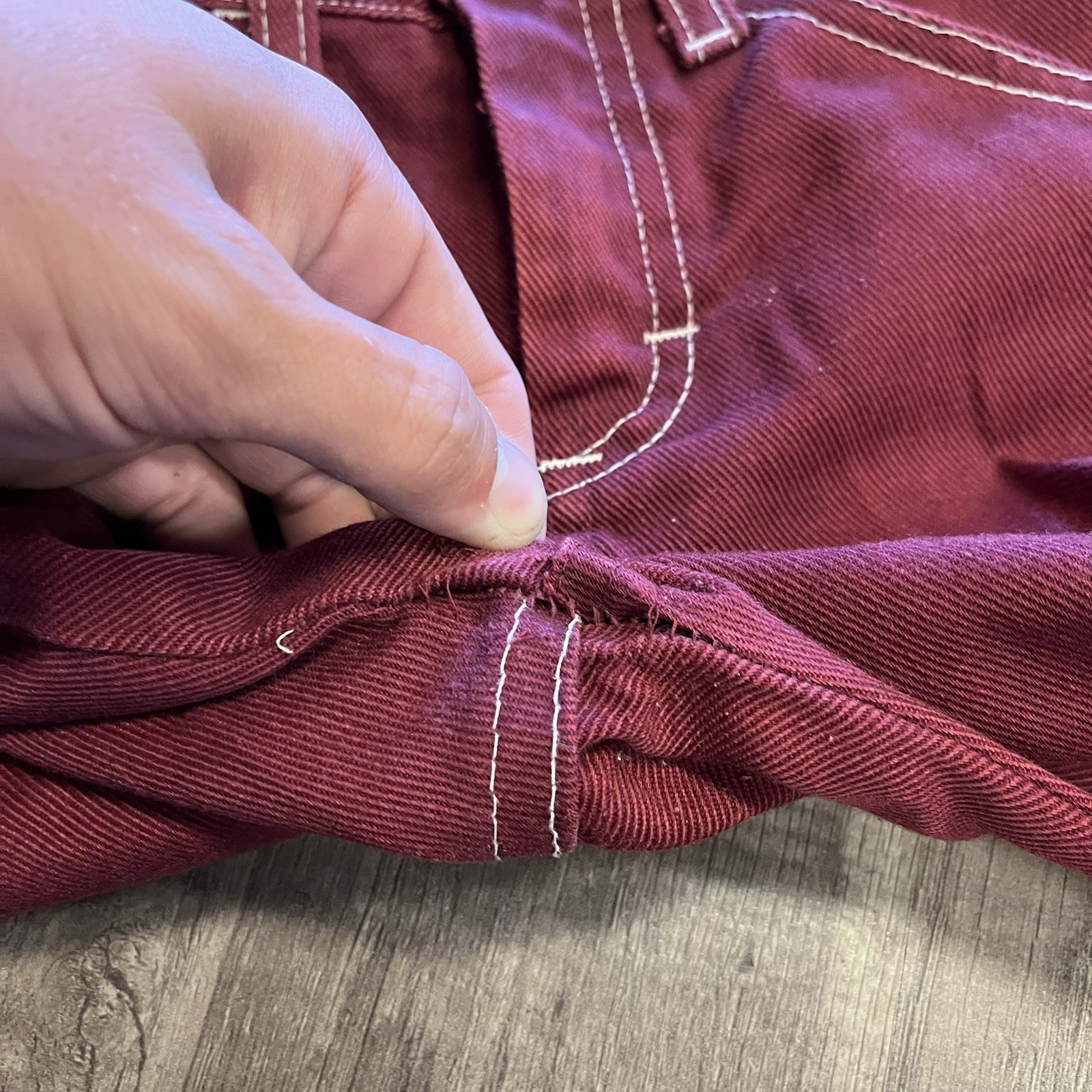 VTG 70'S JC PENNY PENN-PREST MAROON CUSTOM PATCH PANTS JEANS SZ 4 TODDLER (6) image 7