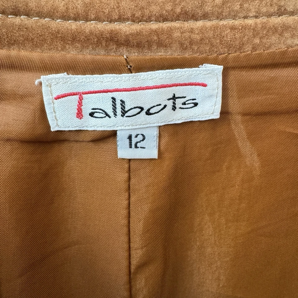 Falda vintage para mujer Talbots Country gamuza genuina cuero talla 12 vaquera Foto 3 de 4