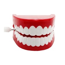 Wind Up Teeth Chattering Toy Funny Clockwork Gag Walking Teeth Toy For Kid Adult