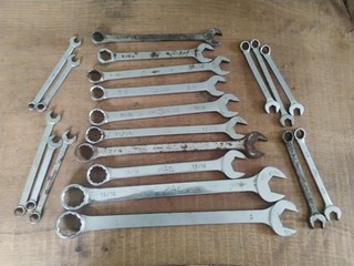 Mac Tools Large Lot Of 20 SAE Combination Wrenches