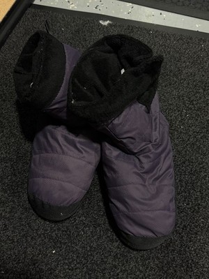 REI Slippers Womens M Purple Down Booties Camp Cabin Fleece Grip Sole EUC