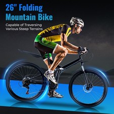 21-Speed Mens Mountain Bike Mountaineer 26" Wheel Frame Suspension Black
