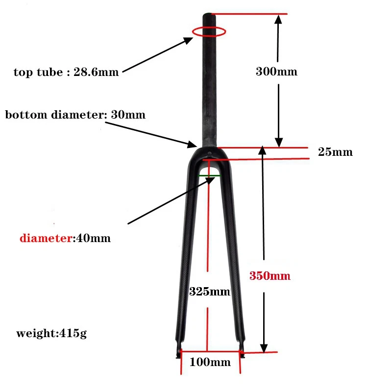 Bicicleta de Carretera de Carreras 650C Horquilla Delantera Completa de Fibra de Carbono Freno C Brillante Mate 3K UD Foto 2 de 4