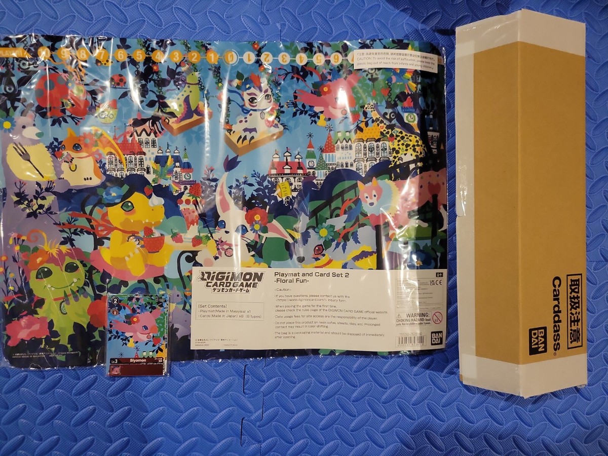 DIGIMON TCG PB09 Playmat and Promo Card Set 2 - Floral Fun PB-09