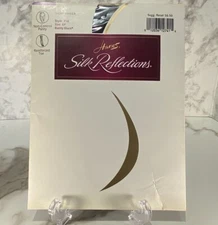 Hanes Silk Reflections Pantyhose Size EF Barely Black Silky Sheer Reinforced Toe