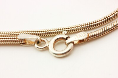 ITALIEN 925 Sterling Silber Schlangenkette Halskette Federring 16 Zoll 1,5 mm 6,8 g