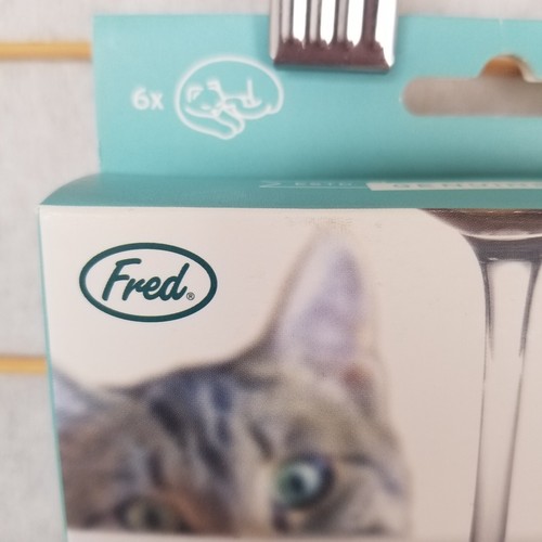Dijes de copa de vino regalo para amantes de los gatos sin abrir en paquete de 6 por Fred genuino - Imagen 2 de 11