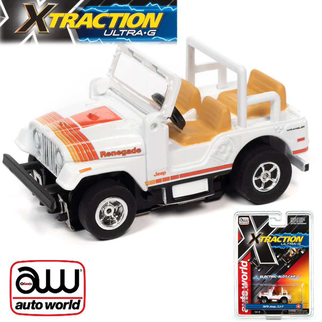 Auto World Xtraction R34 1979 Jeep CJ-5 White HO Scale Slot Car | eBay
