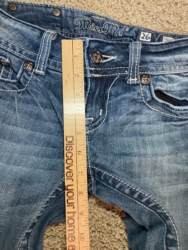 Miss Me Jeans Dark Wash Studded Flap Pocket Bootcut JP5002855 Womens 26 Nice! - Picture 8 of 9