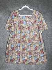 Vintage Carriage Court Floral Muumuu House Dress Nightgown Womens Size 3X Pocket