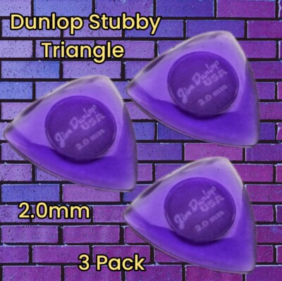 Dunlop Stubby Triangle Guitar Picks 473 Light Purple 2.0mm 3 Pack