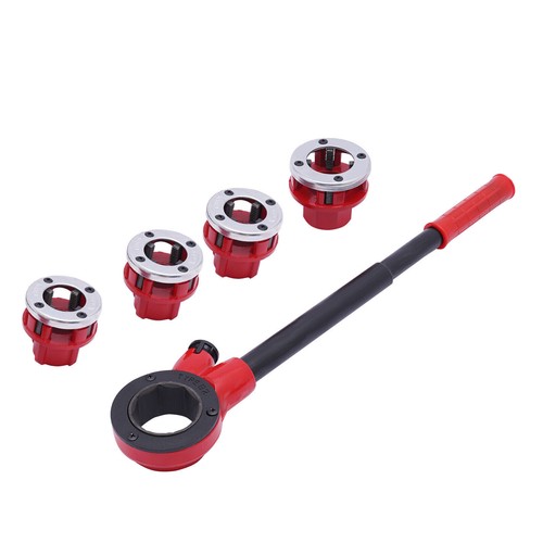 Pipe Threading Kit Manual Plumber Die Ratcheting Pipe Thread Threader Tool Round - Picture 13 of 18
