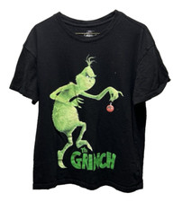 Dr. Seuss' The Grinch w/Christmas Ball Graphic T-shirt Size Small Holiday