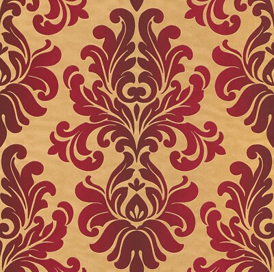 Rasch Tapete En Suite 546101 Barock Ornament gold-weinrot Vlies Vliestapete