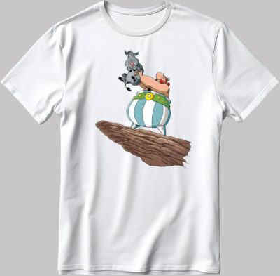 Asterix and Obelix, Charaktere kurzärmelig weiß-schwarz Herren/Frauen N585
