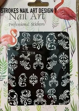  NAIL ART STICKERS STROKES THIN LINES 3D ADHESIVE - UK SELLER