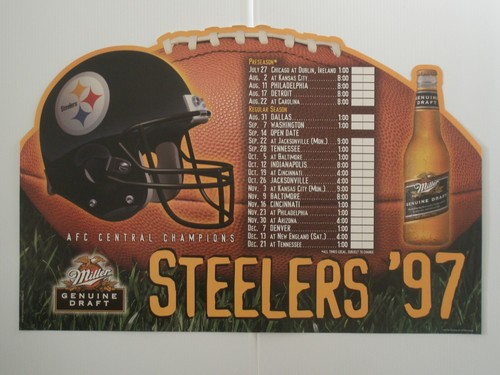 PITTSBURGH STEELERS Poster CHOICE Lambert SCHEDULE Bradshaw Harris Beer ORIGINAL - Picture 23 of 29